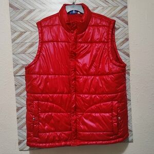 adidas Men's Bold Red Puffer Vest